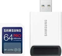 Samsung MB-SY64SB/WW, Samsung PRO Ultimate mit USB-Cardreader (64 GB, SDXC, U3,