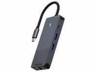 Rapoo USB-C Multiport Adapter, 8-in-1, grau (USB C), Dockingstation + USB Hub,