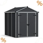Palram Ger&auml;tehaus Rubicon 185x229cm Grau (61552664) Grau/Silber