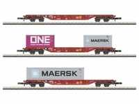 Märklin 82640 Z 3er-Set Container-Tragwagenset Sgns 6 der DB AG (Spur Z)