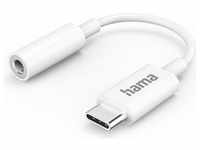 Hama USB-C-Adapter auf 3,5-mm-Audiobuchse, Weiß (USB Typ C), Mobilgerät Adapter,