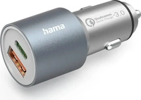 Hama 00125127, Hama Auto-Schnellladeger&auml;t, 1x USB-C PD, 1x USB-A QC, 38 W, Metall