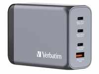 Verbatim GaN Charger 240W (140 W, Quick Charge 3.0), USB Ladegerät, Grau, Schwarz