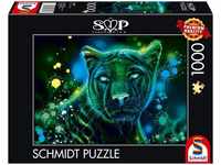 Schmidt Spiele 58517, Schmidt Spiele Neon Blau grüner Panther 1000 Teile (1000