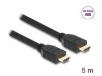 Delock High Speed HDMI Kabel 48 Gbps 8K 60 Hz schwarz 5 m (5 m, HDMI), Video Kabel