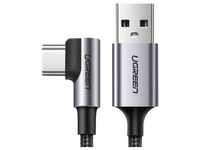 Ugreen USB-C gewinkelt zu USB-A 2.0 A Datenkabel (2 m, USB 2.0), USB Kabel