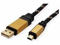 Roline GOLD USB 2.0 Kabel, Typ A (3 m, USB 2.0), USB Kabel