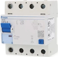Doepke DFS4063-4/0, Doepke GmbH Fi-Schutzschalter A 4p 440V 63A 0.5A 4TE REG