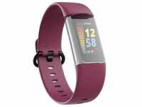 Hama Armband für Fitbit Charge 5, Uhrenarmband zum Tauschen, universal, Bordeaux (22