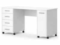 Vicco, Schreibtisch, Schreibtisch Verona, Weiß, 148 x 60 cm (148 x 60 x 75 cm)