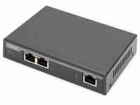 Digitus 2-Port Gigabit 4PPoE Extender, 802.3at, 60 W (3 Ports), Netzwerk Switch,