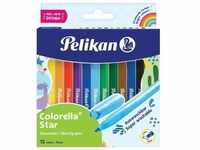 Pelikan, Malstifte, 822305 Filzstift Fein Gemischte Farben 12 Stücke (Mehrfarbig, 12