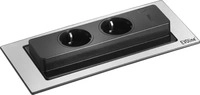 Schulte 417590, Schulte Evoline (2x, CEE 7/3, 2.50 m) (417590) Silber/Schwarz
