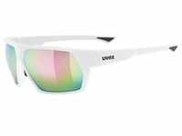 Uvex Sports, Unisex, Sportbrille, sportstyle 238 (White Matt, Mirror Pink), Weiss