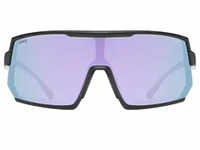 Uvex Sports, Unisex, Sportbrille, Na (Black Matt, sl mirror lavender-colorvision