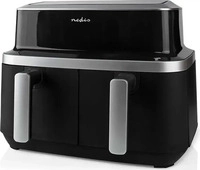Nedis KAAF320BK, Nedis Heteluchtfriteuse - 2x4.2 l - Tijdschakelaar: 60 min - Aantal