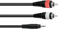 Omnitronic 30225151, Omnitronic Adapterkabel 3,5 Klinke/2xCinch 1,5m sw (1.50 m, AUX