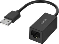 Hama 00200324, Hama USB-A zu (USB, RJ45 (1x)) (00200324) Schwarz