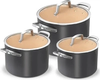 Ninja CW93000DE, Ninja CW93000DE Premium Keramik-Topfset (CW93000DE) Grau/Beige
