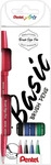 Pentel SES15-4, Pentel PentelArts Faserschreiber Brush Sign Pen, 4er Etui, Basic (4x)