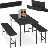 Relaxdays Bierzeltgarnitur (61 x 120 x 73 cm) (4052025876210) Schwarz