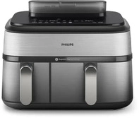 Philips NA555/00, Philips Steam Airfryer Dual Basket NA555/00 (NA555/00) Silber/Grau