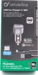 Cellularline CBRHUKITQCTYCK, Cellularline Car Charger (CBRHUKITQCTYCK) Schwarz