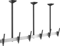 equip 650374, equip Pro - Klammer f&uuml;r 3 LCD-Anzeigen - Kunststoff, Aluminium, Stahl