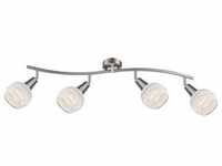 Globo, Wandleuchte + Deckenleuchte, LED Strahler nickel matt 4xE14 LED (320 lm,...