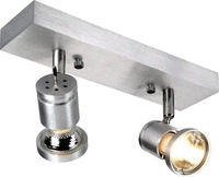 SLV 0147442, SLV Zweiflammiger Leuchtenspot Asto in Aluminium-geb&uuml;rstet, GU10 (GU10)
