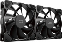 Mars Gaming MFPWMX2, Mars Gaming Lot De 2 Ventilateurs Boitier Mf-Pwmx2 - 12cm (Noir)