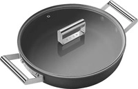 Smeg DPF2812BLM, Smeg Padella per Friggere (Br&auml;ter + Schmortopf, Edelstahl, 28 x