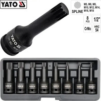 Yato YT-1069, Yato Impact Bit Socket Set Spline 8pcs 13 (YT-1069) Schwarz