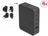 Delock 41473, Delock USB GaN Ladeger&auml;t 3 x USB Type-C PD 3.1 und 1 x USB T...