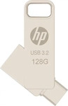 HP HPFD206C-A-128, HP 128GB x206c OTG Type-C Metal Flash Drive (128 GB, USB-A, USB-C)