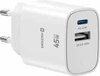 Swissten 22071718, Swissten Netzadapter EDGE GaN 45W, 2 Ports, 1x USB-C PD 45W...