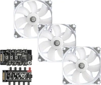 Bitspower BPTA-FX1812NTWH-3, Bitspower Notos RGB PWM L&uuml;fer, 120mm - weiss, 3er-Pack