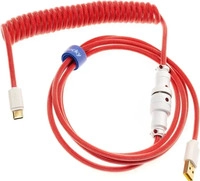 Ducky DKCC-FRCNC1, Ducky Premicord Apple Red Spiralkabel, USB Typ C auf Typ A - 1,8m