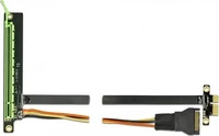 Delock 85763, Delock PCI-E Riser Karte x1 zu x16 flexibel, gewinkelt, 80 cm, SATA