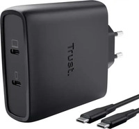 Trust 25527, Trust MAXO 100W 2P USB-C GAN CHARGER (100 W, 2 Ports) (25527) Schwarz