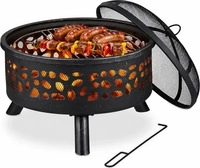 Relaxdays Feuerschale (60 cm) (4052025386030) Schwarz