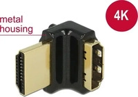 Delock 65663, Delock HDMI-A/HDMI-A, F/M, 90&deg; (HDMI, HDMI) (65663) Schwarz