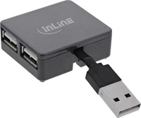 InLine 33293L, InLine USB 2.0 4-Port Hub (USB-A, 4 Ports) (33293L) Schwarz