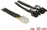 Delock 85455, Delock 6Pin auf 2x 8Pin oder 2x 6Pin Stromadapter (30 cm, 6 pin