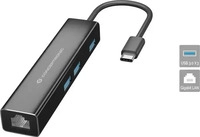 Conceptronic DONN07B, Conceptronic Adapter USB-C -> RJ45 Gigabit,3xUSB3.0 0.15m...