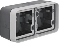 Hager WNA685, Hager Caja de superficie, 2 elementos, horizontal, gris (WNA685) Grau