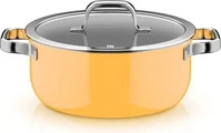 WMF 3201114158, WMF Fusiontec Mineral Pro, Bratentopf mit Deckel, 24 cm, Mango Yellow
