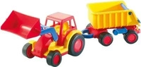 Wader 37657, Wader Traktor mit Schaufel und Anh&auml;nger (37657) Rot/Gelb