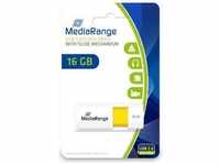 MediaRange MR972, MediaRange USB Speicherstick (16 GB, USB A, USB 2.0) Gelb/Weiss