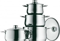 WMF 07.3004.6040, WMF Topfset Induktion Kochtopfset 4tlg Glasdeckel Diadem Plus